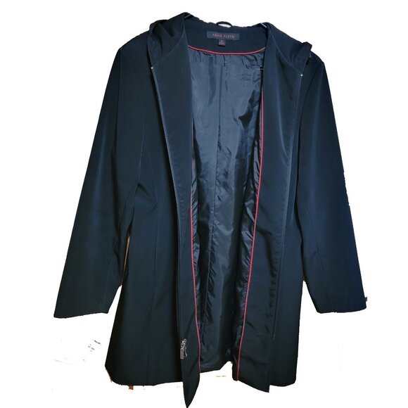 Anne Klein Classic Lined Hooded Jacket - Black (Sz XL) - Picture 1 of 8
